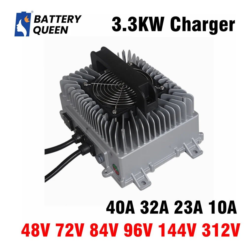 

3.3KW Charger 48V 43A 84V 40A 72V 40A 96V 32A 144V 23A 312V 10A for LiFePO4 Battery Enable 1430 TC CAN Protocol Electric Vehicle