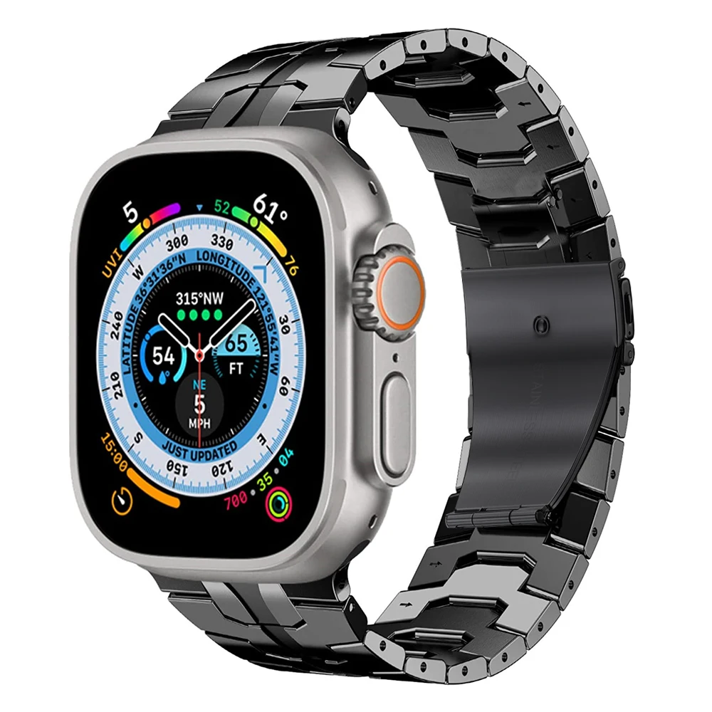 애플 워치용 울트라 2 스테인리스 스틸 밴드, 49mm, 아이워치 45mm, 44mm, 41mm, 40mm, 42mm, 38mm, 아이워치 9, 8, 7, 6, 5, 4, se, 3 용 팔찌