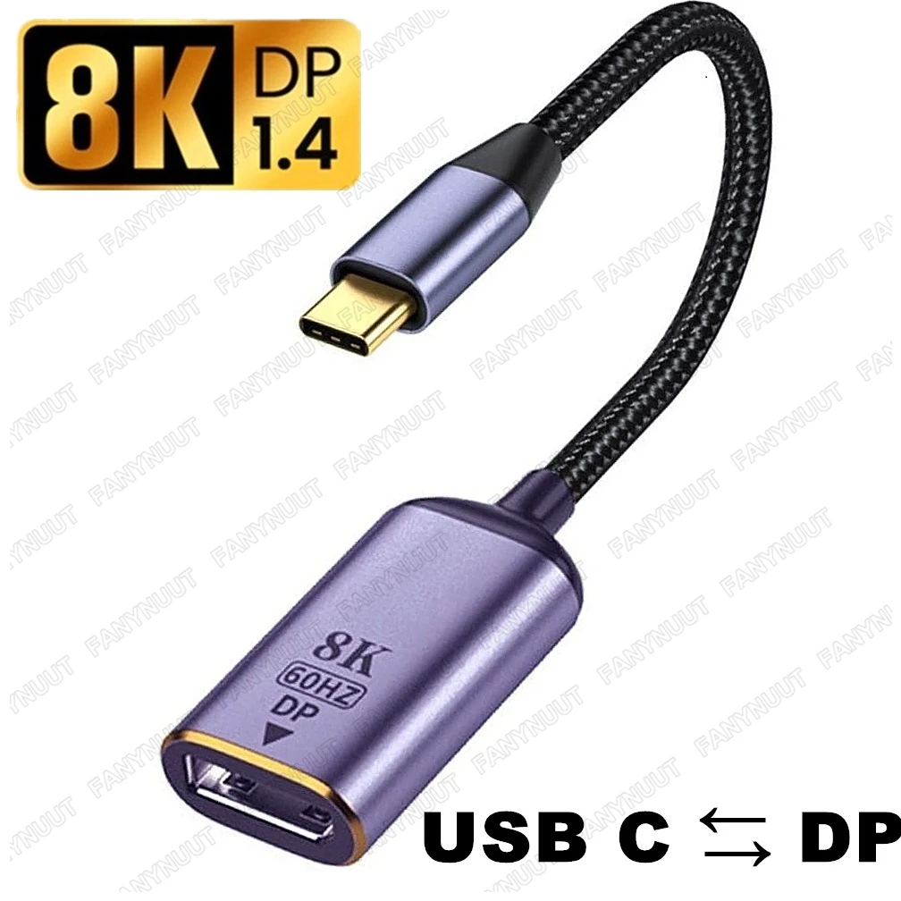 Cavo Da Usb C A Dp1.4 8K Cavo Da Displayport 8K A Usb C Bidirezionale Per Macbook Pro M1 M2 8K Cavo Da Usb C A Displayport 1.4