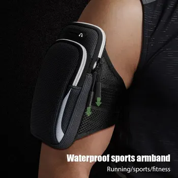 Universal 6.7'' Phone Armband Outdoor Waterproof Fitness Running Sport Arm Cellphone Holder With Headphone Jack Mobile Phone Bag