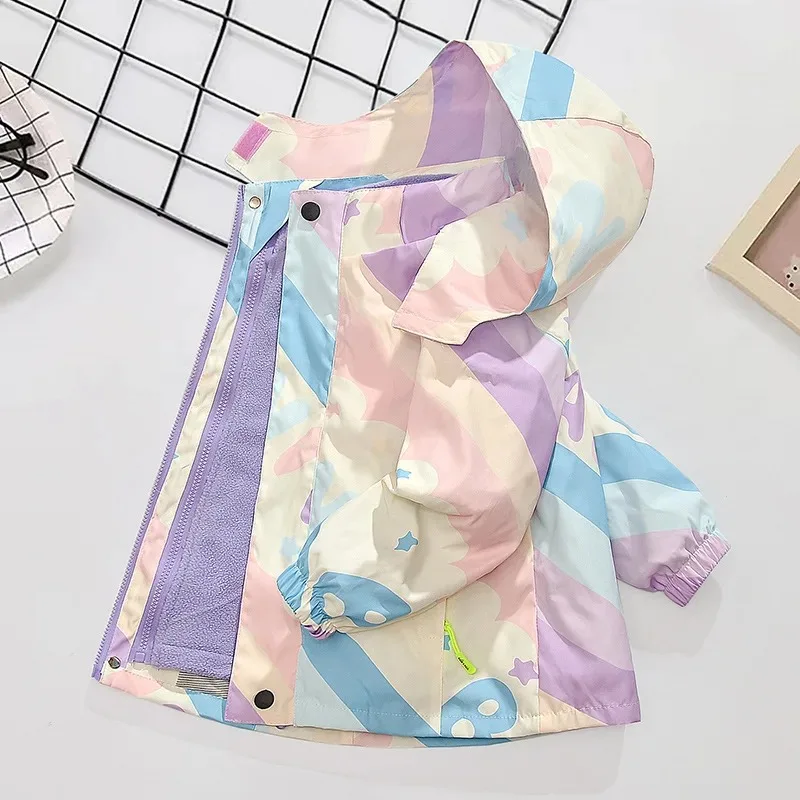 Children's Plus Velvet Jackets Children's Three-in-one Detachable Autumn New Spring Autumn and Winter Clothing