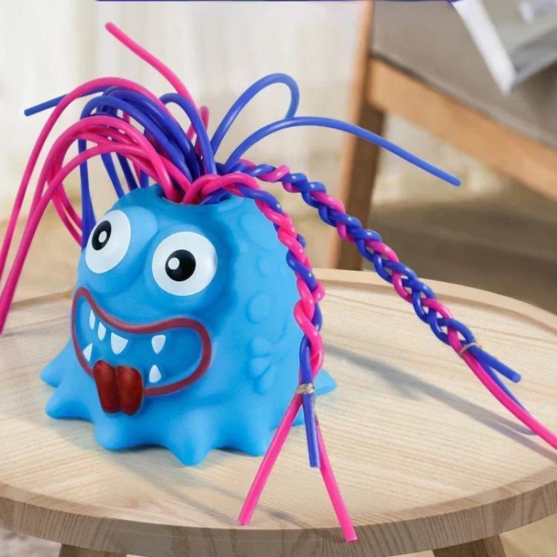 Pulling Hair Makes The Little Monster Unpack and Scream and Vent The Toy