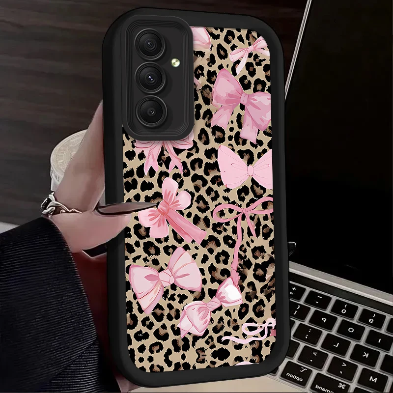 Leopard Pink Bow Print Phone Case Cover