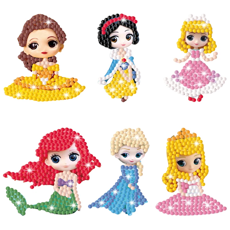 Diamond Painting Stickers 5D Easy For Kids Disney Princess Mosaic by Numbers