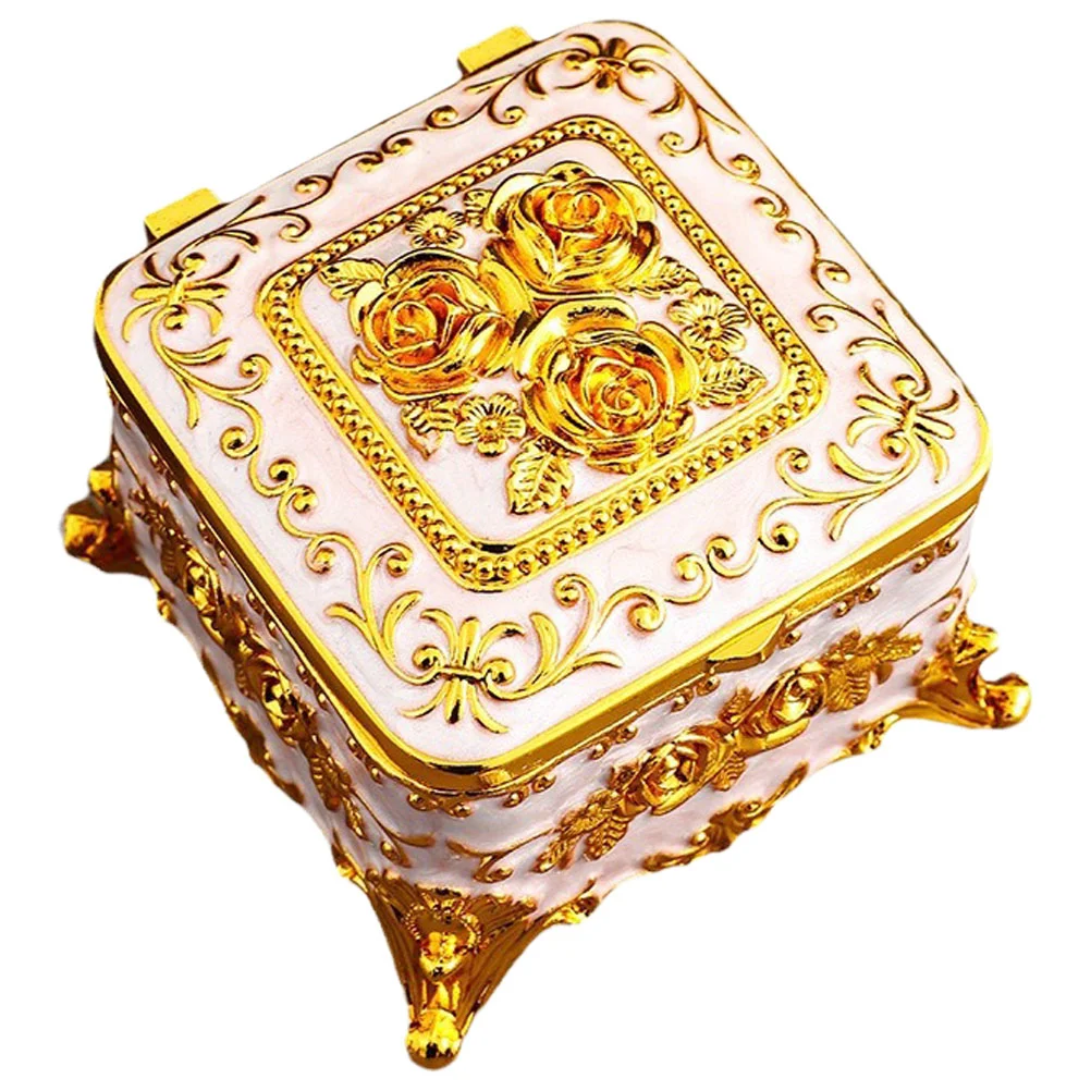 

Jewelry Box Room Decorations Vintage Case Organizer Small for Girls Trinket Holder Boxes Zinc Alloy Bedromroom