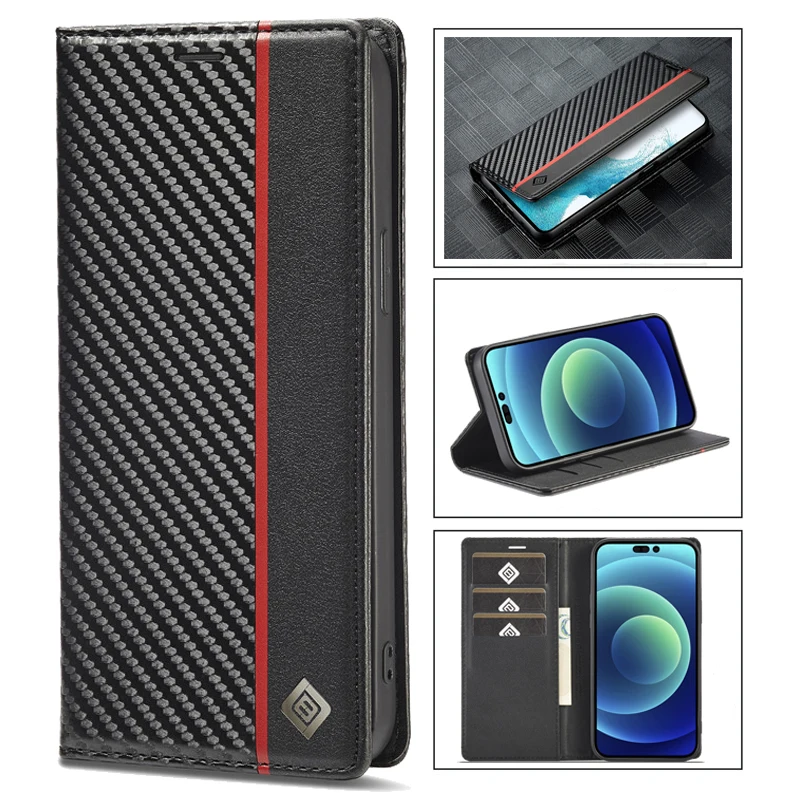 Carbon Fiber Samsung S21 Card Holder Case Case For Samsung Galaxy