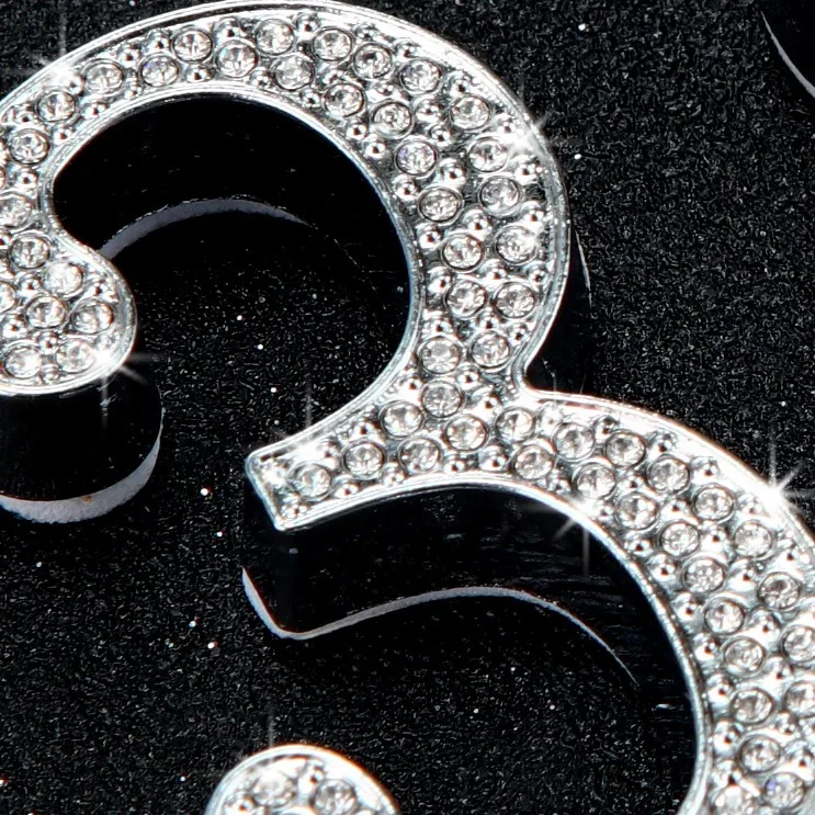 1PCS Metall Hausnummer mit Imitation Diamant Selbstklebende Türnummern für Apartment Hotel Home Mail Box Label Outdoor # 0-9 – Detail 8