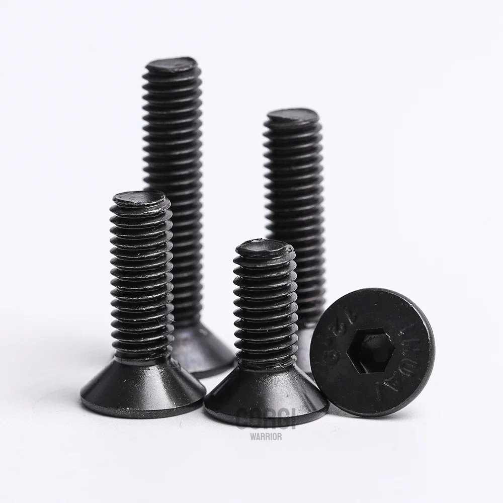 200/340/360 Pcs 소켓 플랫 헤드 나사 키트 M2 M2.5 M3 DIN7991 검정색 등급 10.9 육각 너트 카운터 싱크 볼트 나사 모음 세트