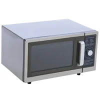 Commercial Microwave 1 Cubic Ft Stainless Steel 1000W NSF Approved Dial Control Easy Grip Handle Perfect Office Break Rooms and 1
