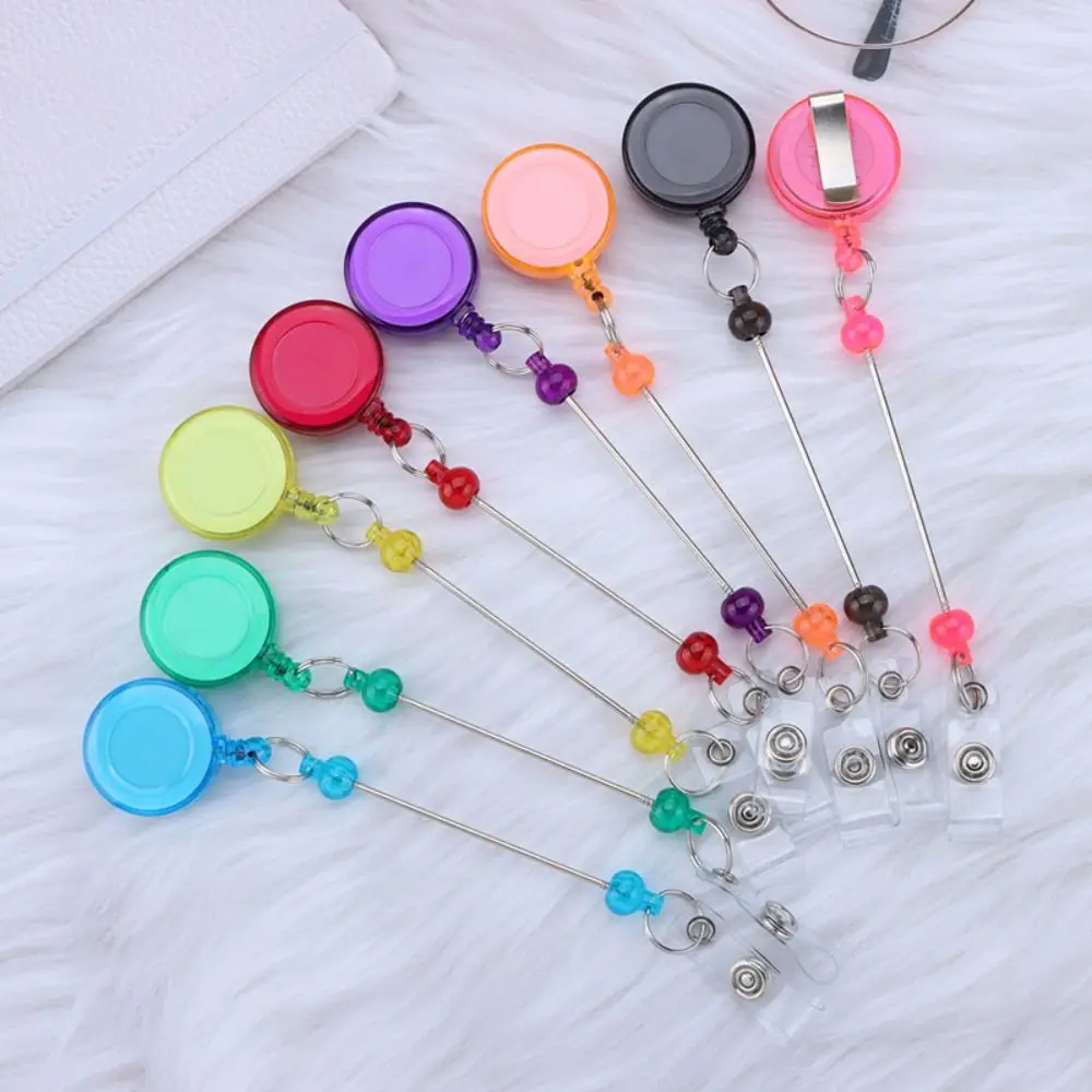 

Beadable Retractable Badge Reel Name Tag Blank Bar ID Badge Holder Chest Card Belt Clip Easy Pull Buckle Nurse and Teacher