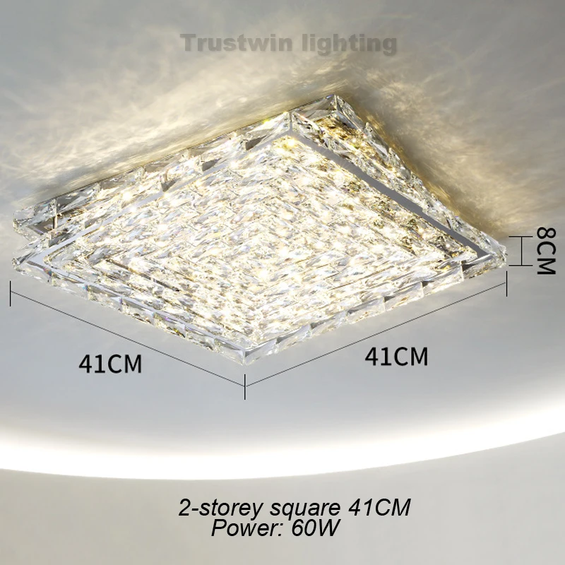 led backlight Color changeable square silver crystal LED ceiling lamp rectangular ceiling light chrome square modern LED light stainless steel led backlight strip LED Bar Lights