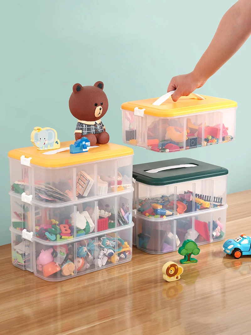 Stackable Craft Storage Box Plastic Adjustable Storage Containers with  Carry Handle Transparent Containers Dropship - AliExpress