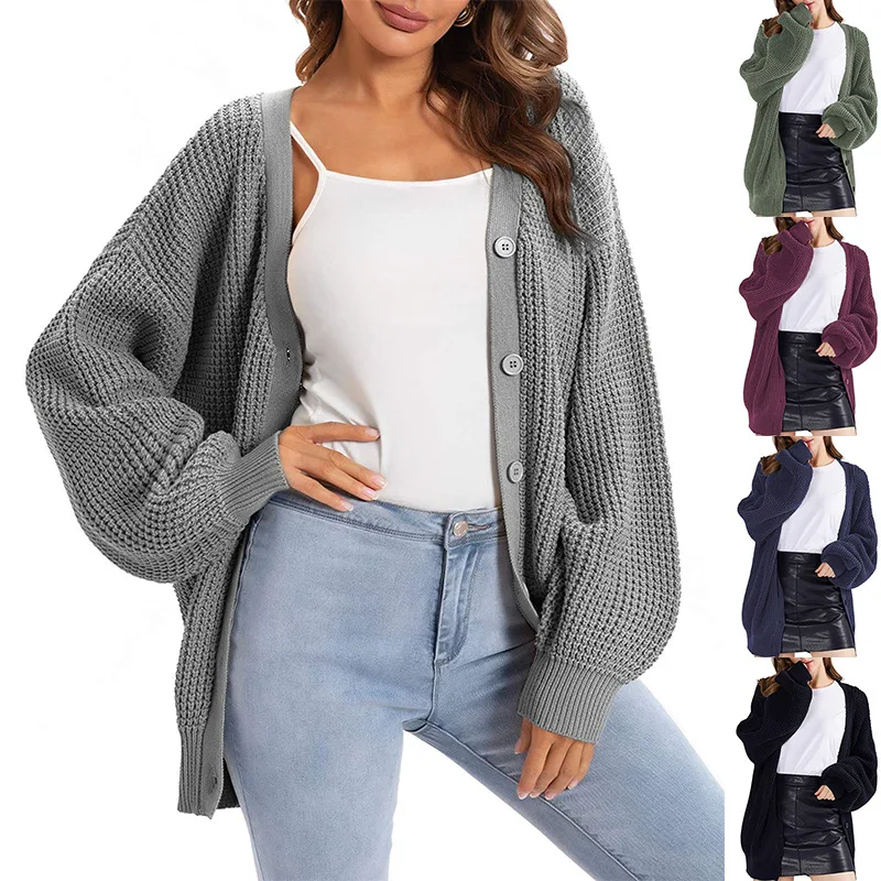 

Sweater Women's Autumn and Winter New Knitwear Single Breasted Loose Cardigan Women's Wear