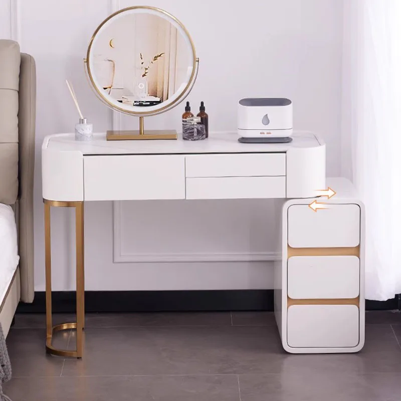 Tavolo da toeletta moderno bianco Accessori per soggiorno Tavolo da toeletta per trucco Donna Europeo Mesa De Maquillaje Mobili postmoderni - immagine 3