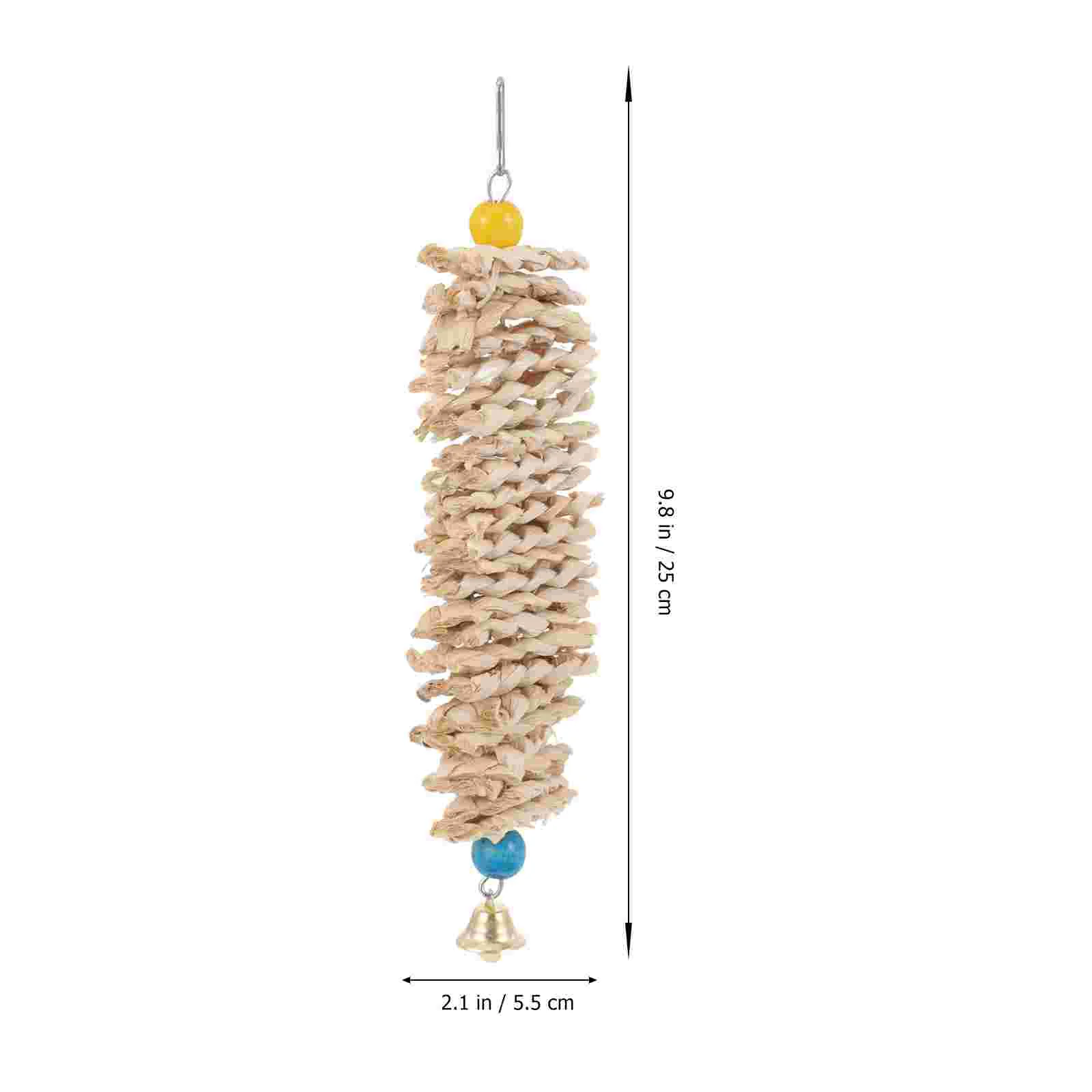 Hanging Parrot Toy Natural Corn Chew Toy Bite Resistant for Bird Pet Large Parakeet Cage