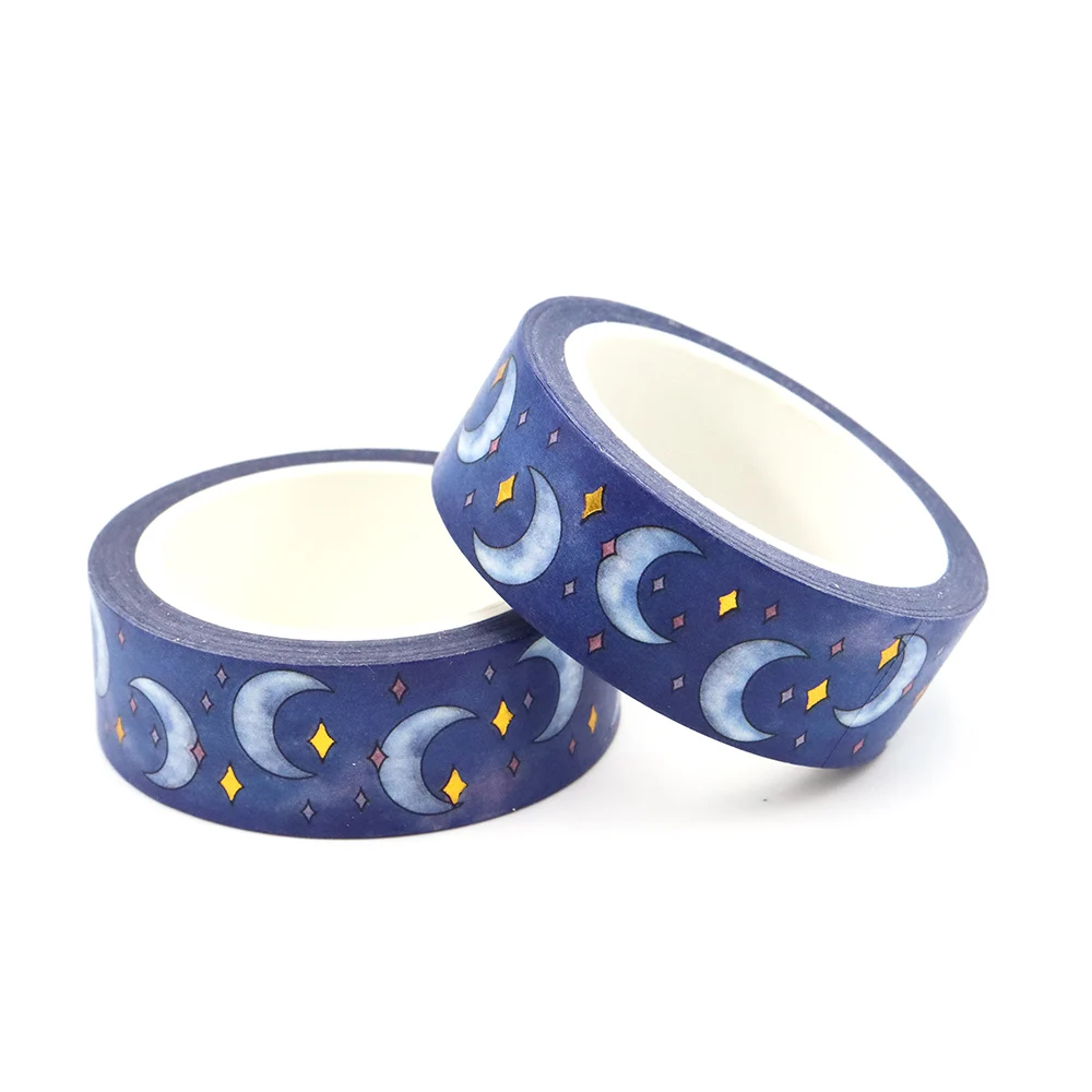 

1PCS 15mm*10M Gold Foli Magical Moon Stars Washi Tape Decoration Scrapbooking Masking Tape Stationery Adhesive washi tape