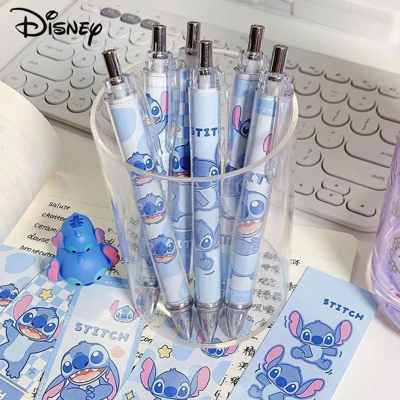 Gel Pens Disney 10-20 Pcs Gel Pen Cartoonstitch 0.5 Lack Ink Signature Pen Office School