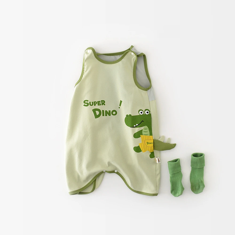 Cotton Baby Romper Summer Cartoon Crocodile Nightwear