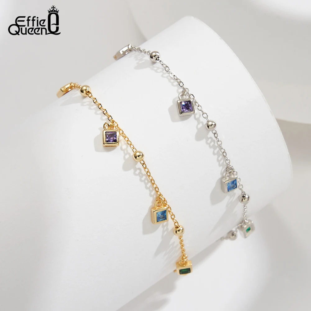 925 Sterling Silver Gold Chain Anklet for Women SA91