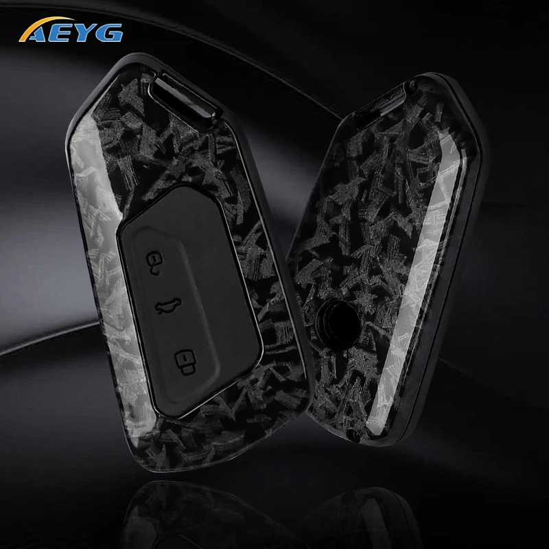 Premium ABS Carbon Fiber Car Key Case Cover for Smart Keyless Control