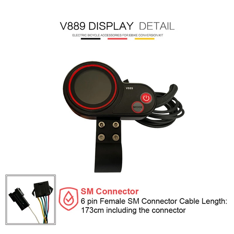 Ebike Controller 36V/48V 750W 1000W 30A Brushless With V889 LCD Color Display Instrument Motor Speed Controller 1 Pcs