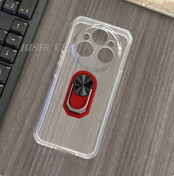 Enhanced Smartphone Protective Case with Back Ring Holder Bracket, TPU Soft Silicone Cover, 6.6 Display Compatibility, Ultra Series for Oukitel WP55 Pro (Transparent C Red)