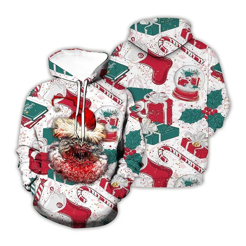 

2023 New Christmas New Horror Pattern Hoodies 3D Printed Men Women Casual Sweatshirt Pullover kids Street Tracksuit ropa hombre