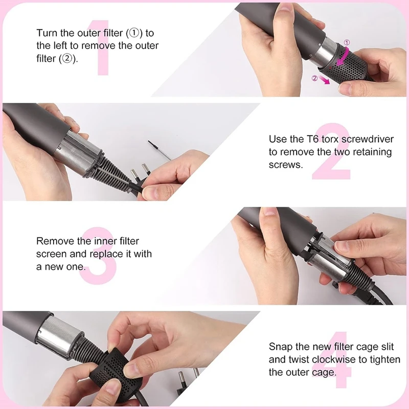 Description Picture 6 of itemHair Dryer Filter Parts For Dyson Supersonic HD01 HD03 HD08 Models, Outer Filter Repair Parts With Clean Brush A