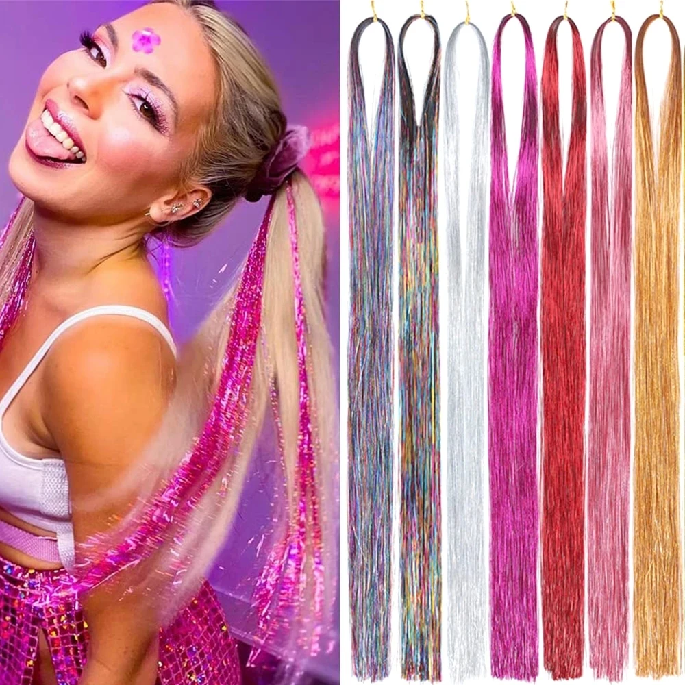 My--Princess 20 Colors Shiny Threads Glitter Hair Tinsel Kit Purple Silk Hair Glitter String Extensions Accessories For Women 3d printer filaments 6meters 16 colors 3d printing pen plastic threads wire 1 75 mm printer consumables 3d pen filament pla