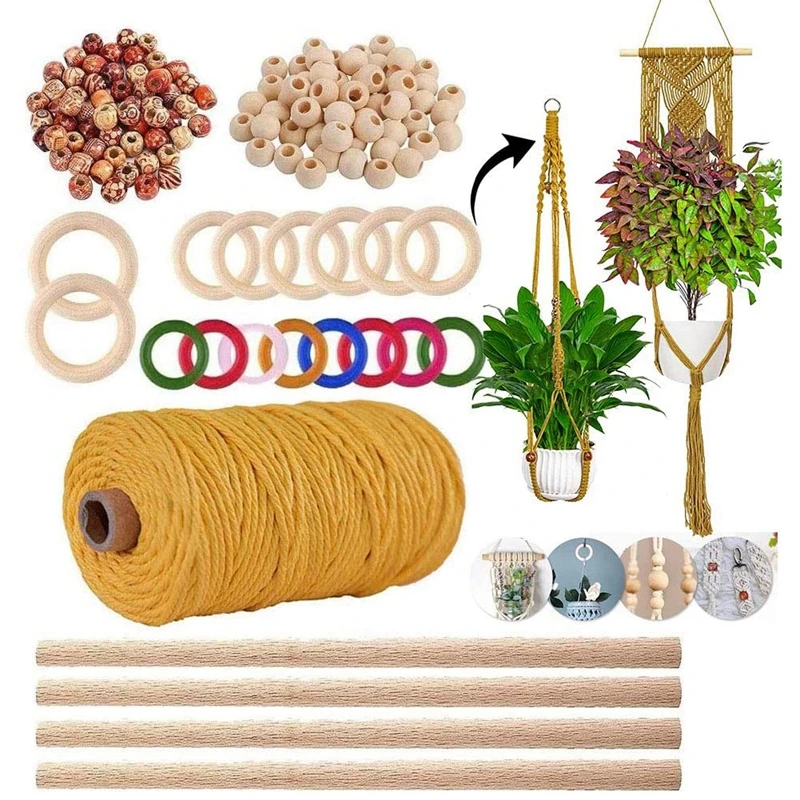 Macrame Plant Hanger Kits For Beginners Crafts Kits For Adults Art Supplies & Materials 3Mm Macrame Cord Hanging