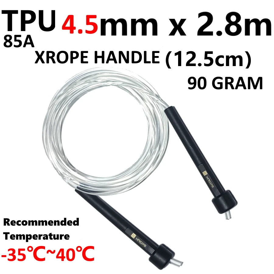 JR080-TPU 12.5cm small handle-35℃ Anti cold winter jump rope RA handle TPU PU 5MM rope fitness crossfit