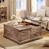 Farmhouse Lift Top Coffee Table with Storage Rustic Square Center Table Hidden Compartment Easy Assembly Durable Wood Design 2