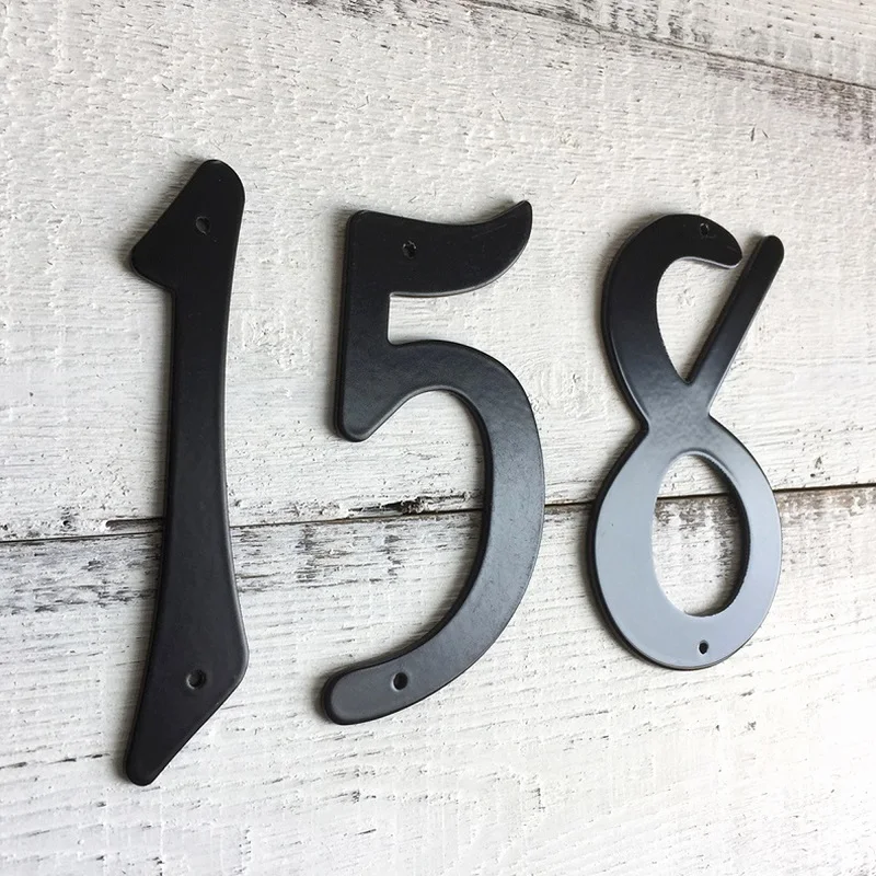 1pc4101mmMetalHouseNumberBlackAluminumAlloyNumberLetterDoor