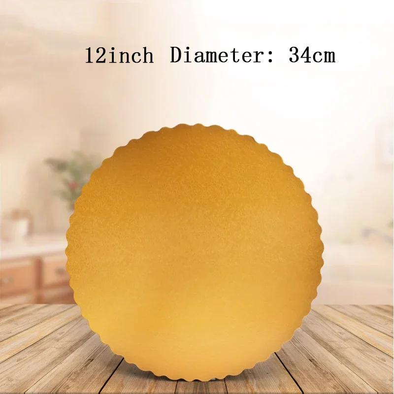 5pcs 6/8/12inch Cake Hard Paper Pad Wedding Birthday Party Trays Gold Card Board Flower Lace Round Cake Boards Decorating