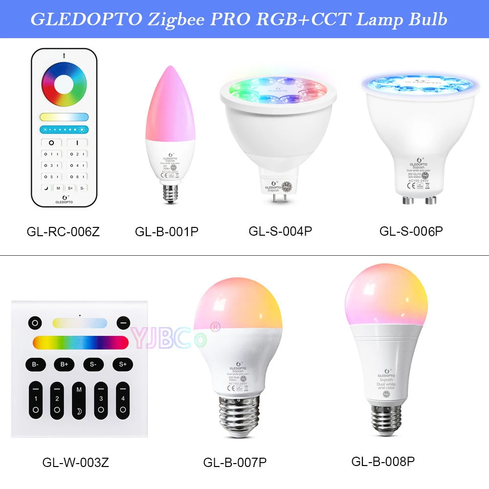 ZigBee 3.0 PRO RGB+CCT 4W/5W/6W/12W Light Bulb GU10/MR16/E14/E12/E27 LED Spotlight Alexa Echo Plus App Voice 2.4G Remote control outdoor led flood light bulbs