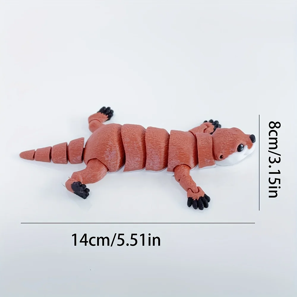 3D Printed Articulated Otter with Movable Limbs - Creative Desktop Decoration