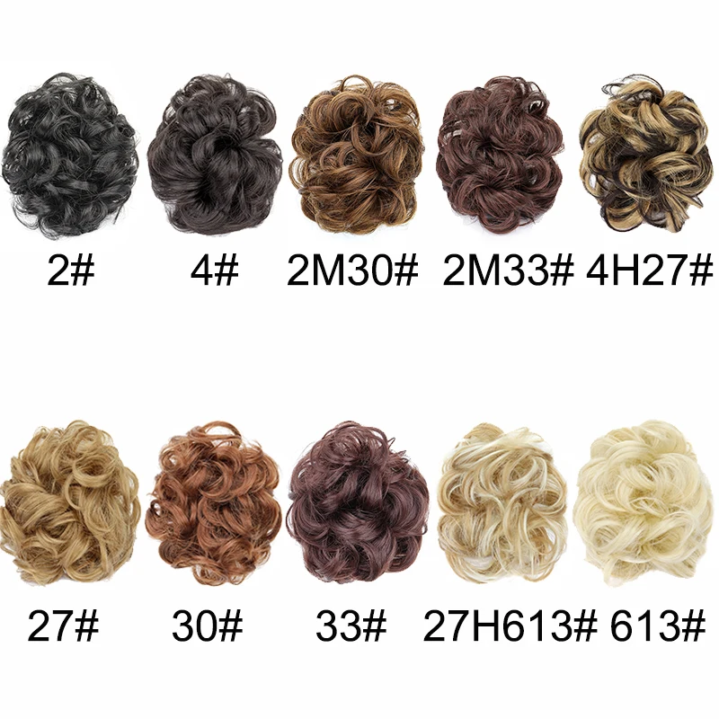 WIGSIN Synthetic Messy Bun Hairpieces Short Curly Claw Clip in Hair Fake Hair Extensions for Women