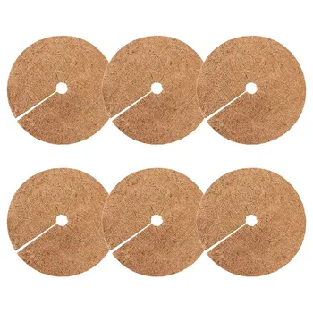 6pcs Coconut Fiber Mats Durable Coir Plant Protective Round Design Coir Crafts Thick Suitable Growing Flowers Plants 1