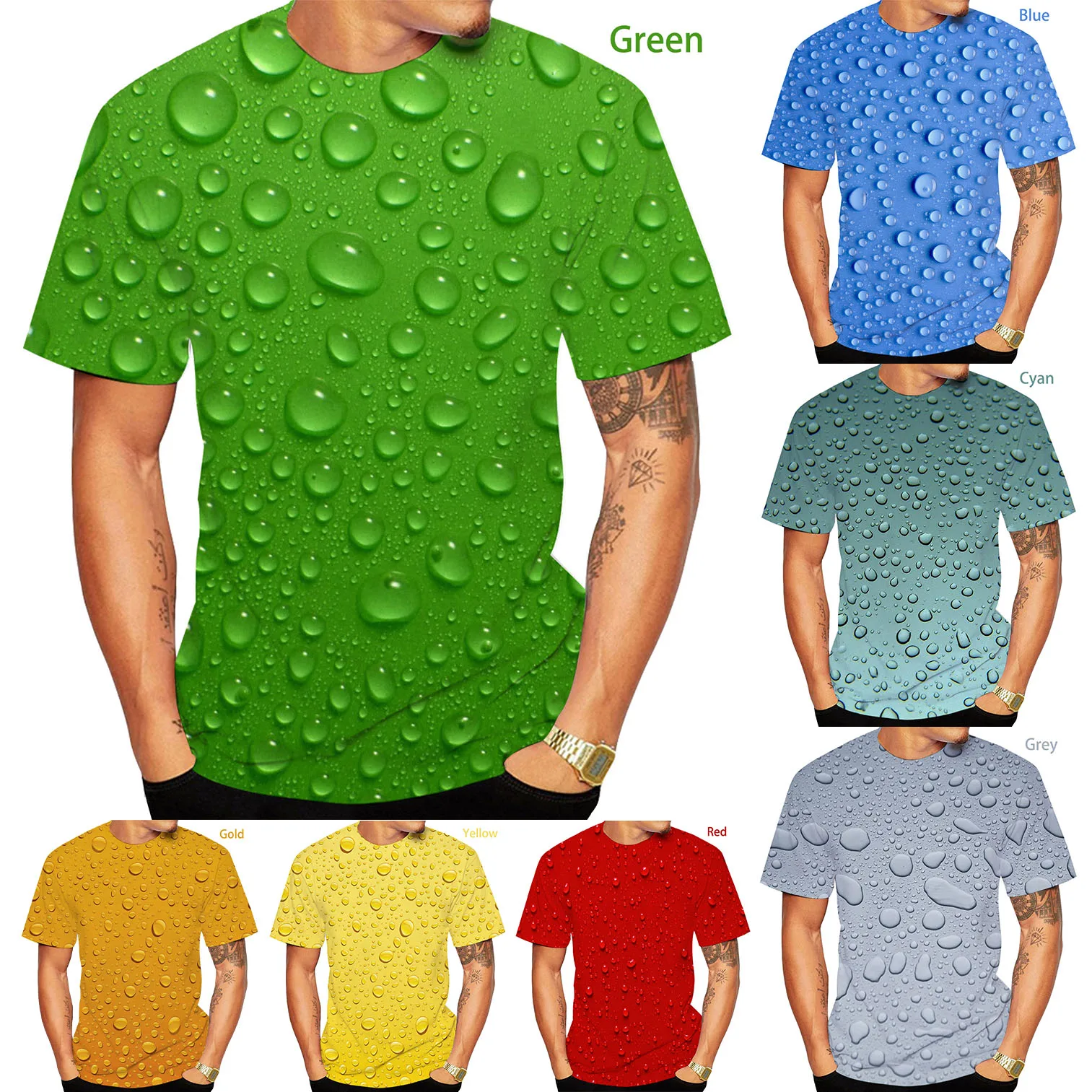 

Новинка, модная футболка с 3D-принтом в виде капель воды, Мужская/женская футболка в виде капли дождя, крутая футболка с коротким рукавом, Лидер продаж, летние футболки унисекс