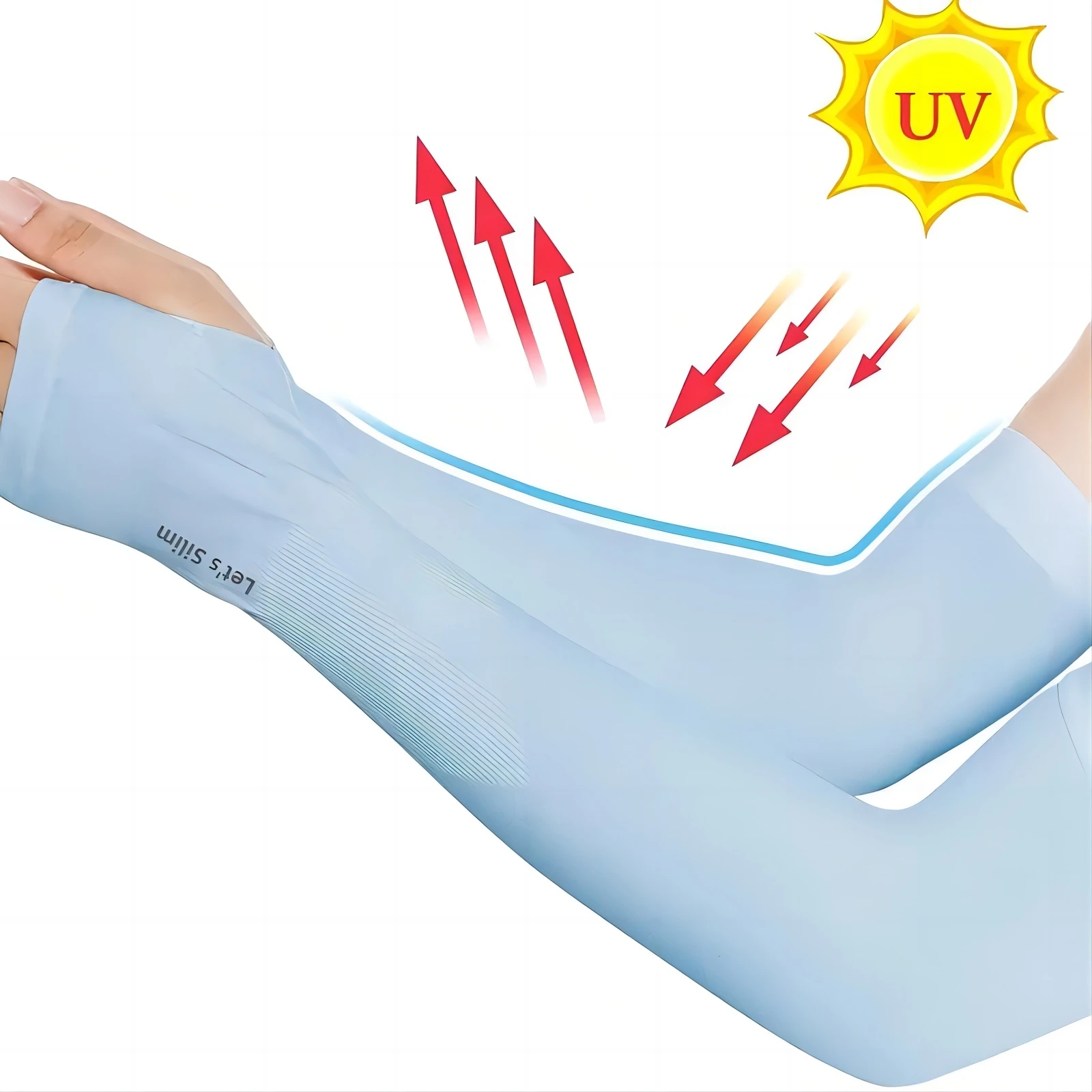 1 paire de housses de bras de Protection solaire en soie glacée, couvre-coude unisexe, cyclisme en plein air, course à pied, pêche, conduite, manches de bras Anti-UV fraîches 2
