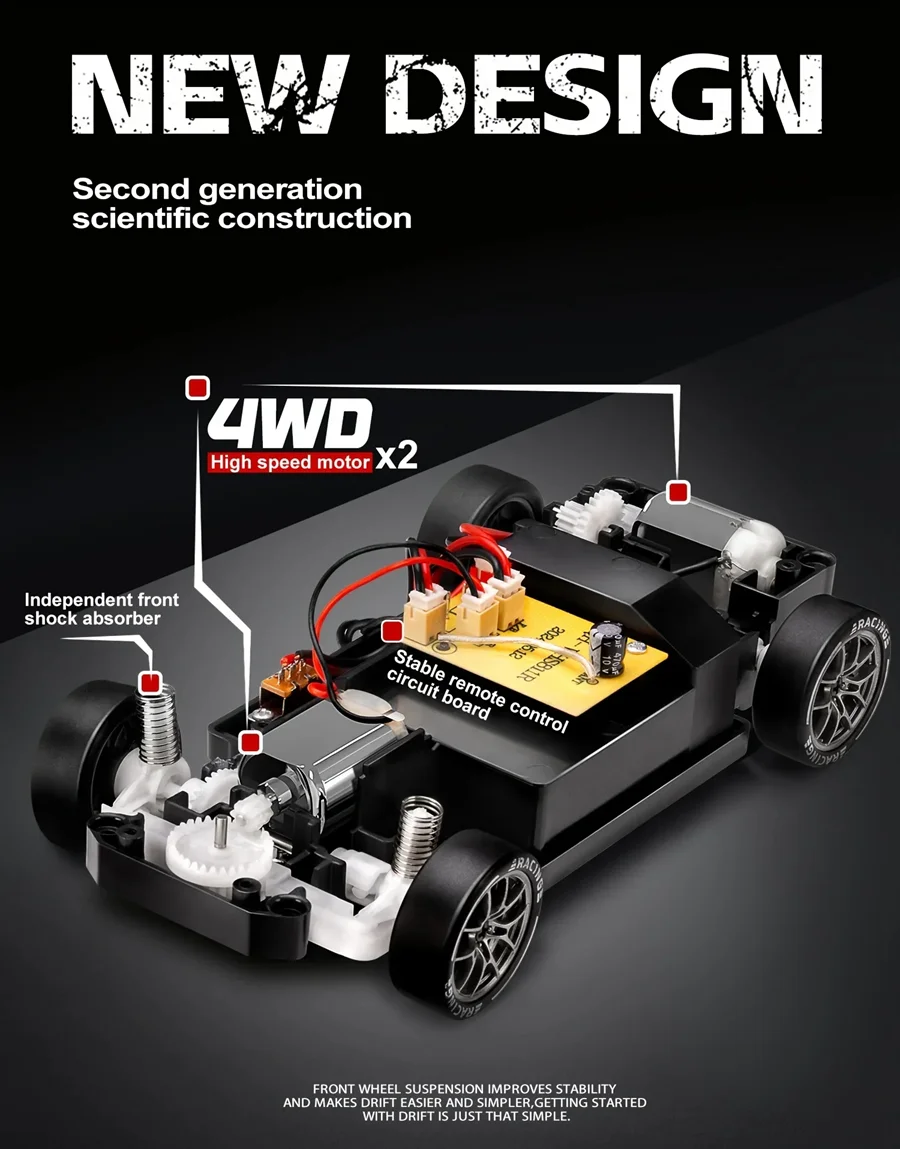 124 4WD RC Drift Car - High Speed Remote Control Racing Toy