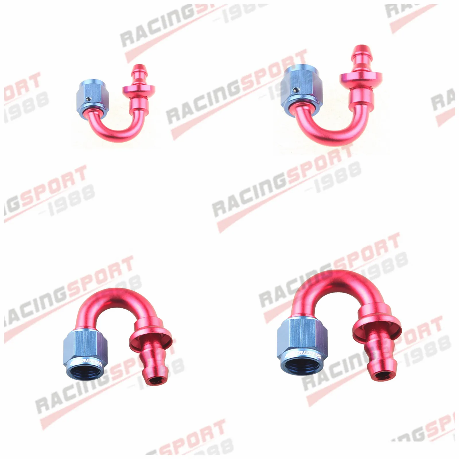 

New Aluminum AN4 AN6 AN8 AN10 180 Degree Push-on Hose End Fitting Adaptor Fuel Oil Line