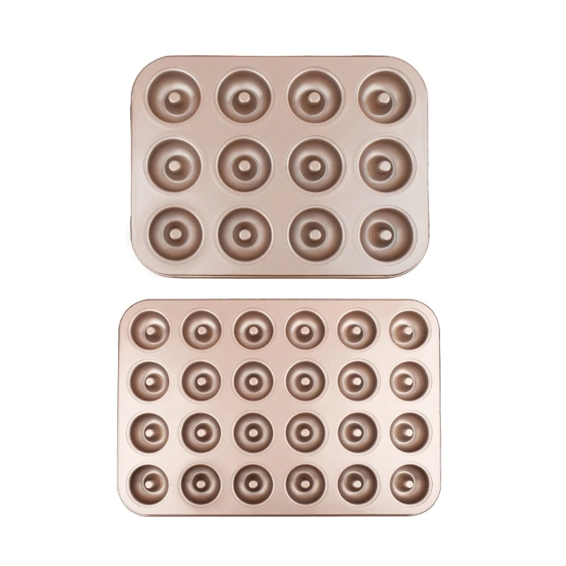 

12/24 Cavity Cake Baking Tray Mini Round Doughnuts Baking Pans Nonstick Cake Bakeware Tray Carbon Steel Cake Mold