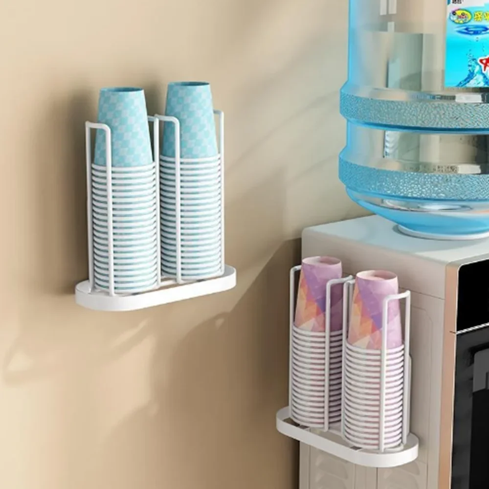Disposable Cup Holder Storage Rack With Adjustable Table And Wall Mounted Flexible Storage cup storage holder