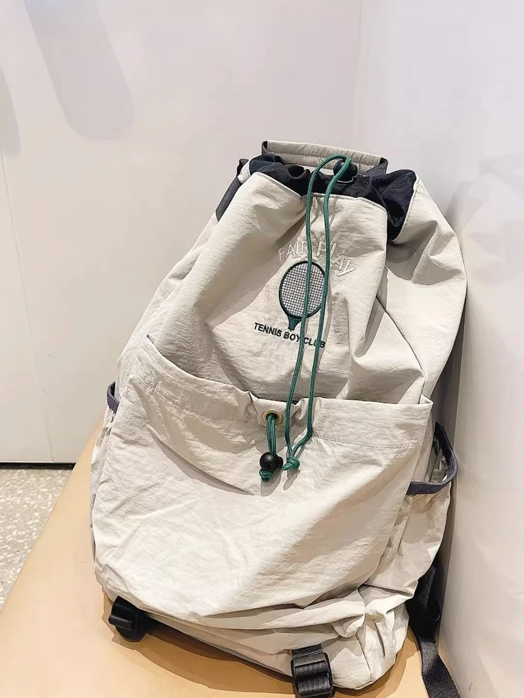

New Crossbody Drawstring Bag Sports Casual Tennis Backpack 2023 Nylon Waterproof Material Bookbags Boy Girl Racket Bag