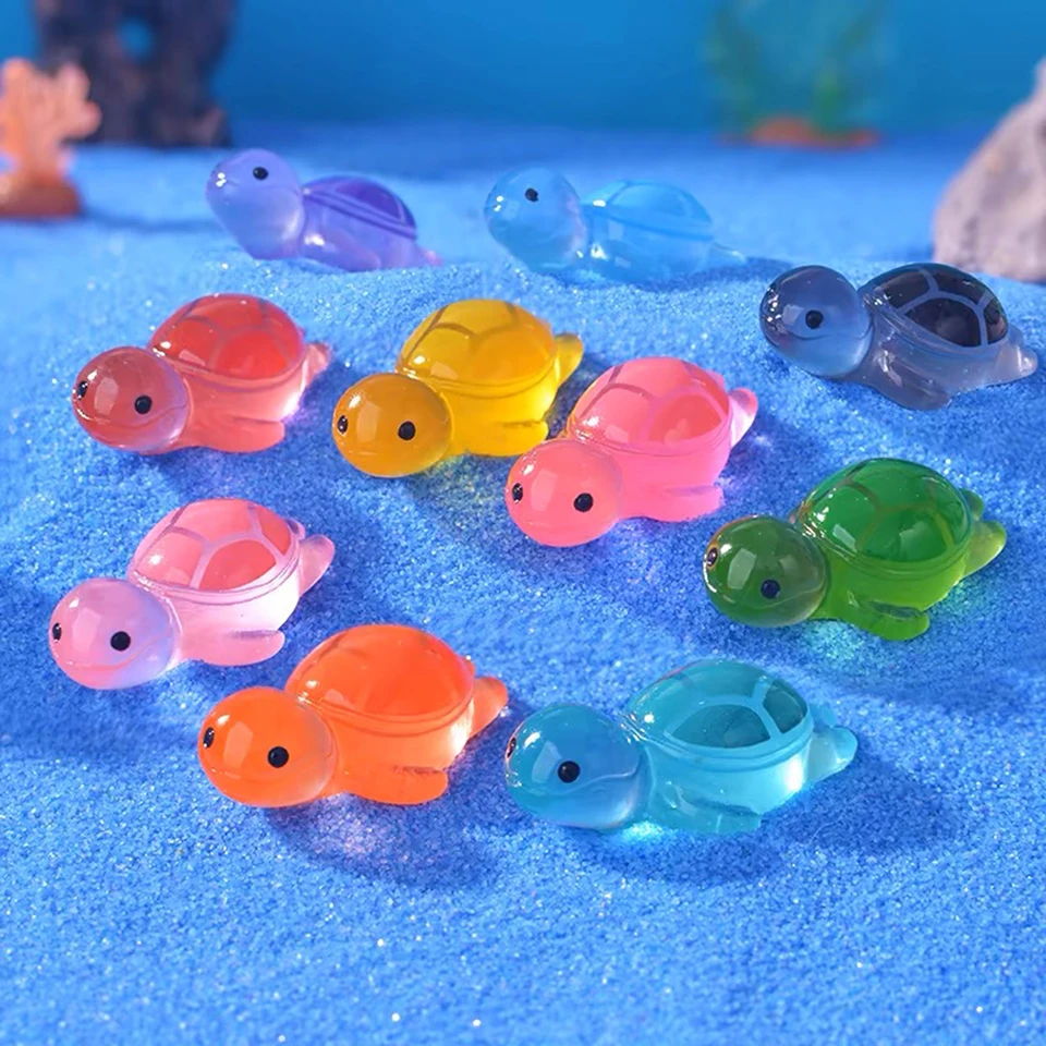 Tiny Animals 240PCS Glow In The Dark Mini Resin Turtles - Tiny Sea Turtles For Crafts & Miniature Gardens Mini Things - Foto 6