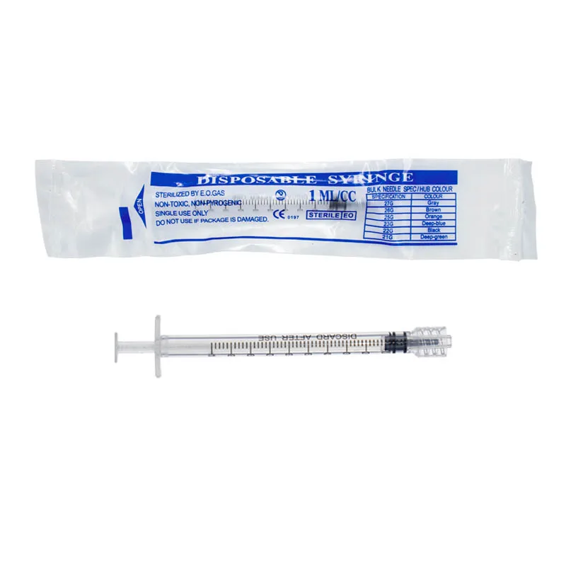 Laboratory Dedicated 1ml 1cc Luer Lock Syringe Sterilized Individual Packaging Injector Glue Dispener for Sampler Lab 100Pcs