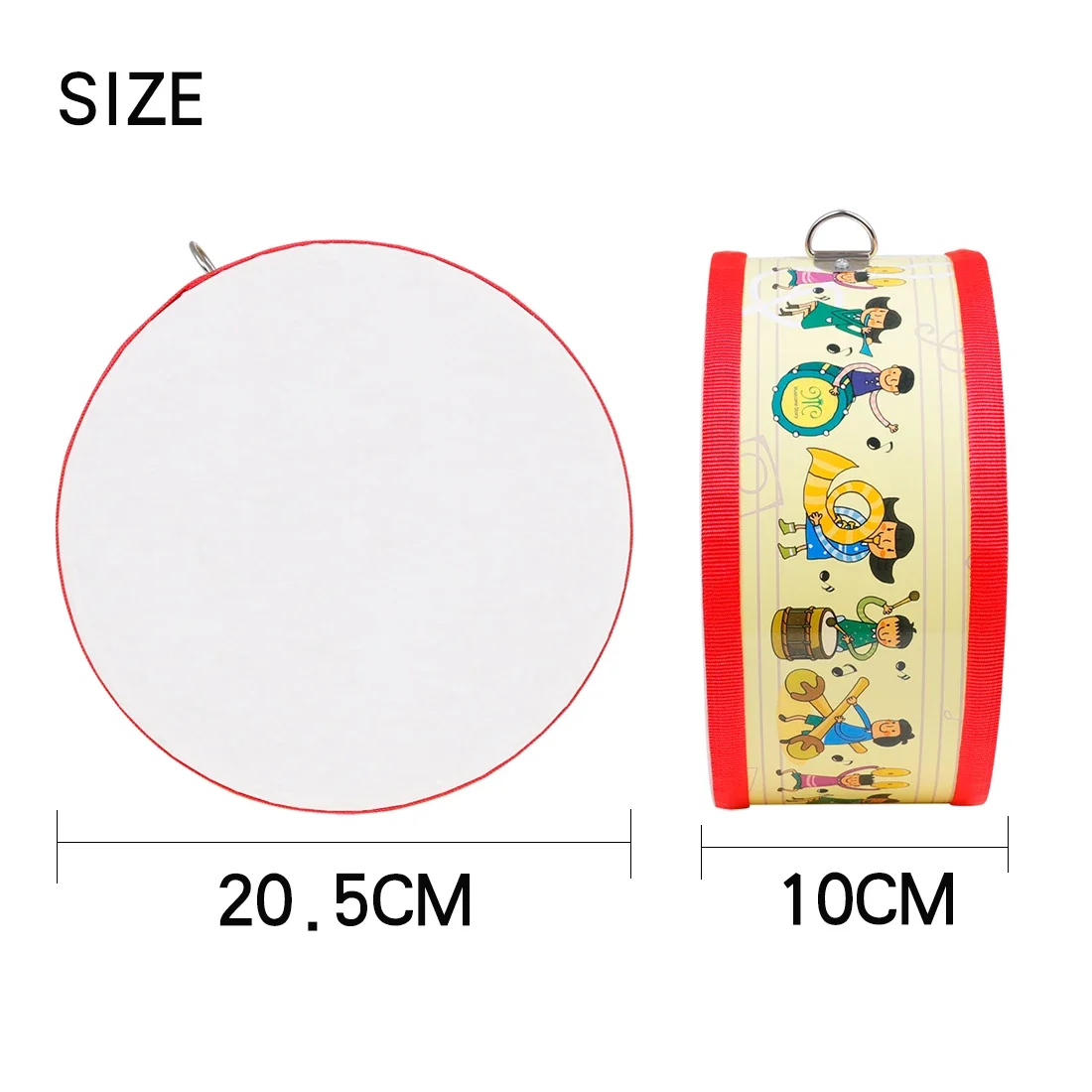 IRIN Cartoon Tambourine Set Portable Wooden Hand Drum Percussion Instrument Strap Kids Music Gifts Child Educational Toys
