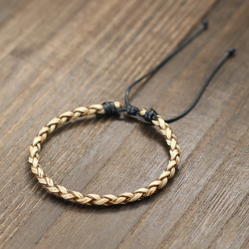 Genuine Leather Men Bracelet Adjustable Vintage Accessories