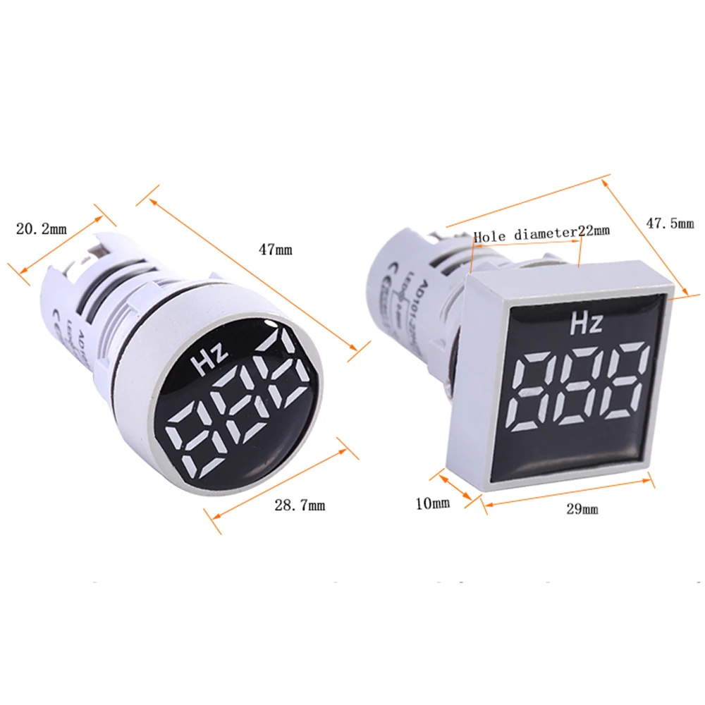 Frequency Meter 22mm Square/Round Panel LED Digital Frequency Meter 0-99 Hz